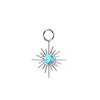 Hangertje titanium starburst natural stone turquiose