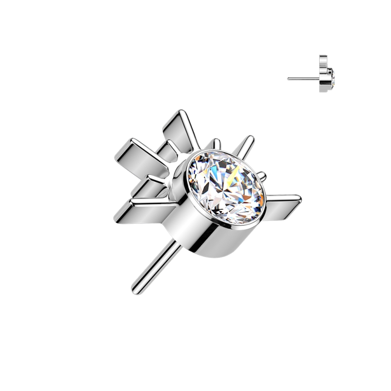 Sunrise TOP - Titanium - Threadless Push In - zilver Sunrise TOP - Titanium - Threadless Push In - zilver