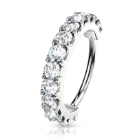 Piercing CZ buigbare lined hoop band