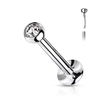 Piercing push in steentje ingelegd