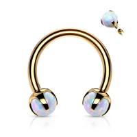 Piercing horeshoe set opal