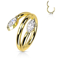 Piercing clicker ring dubbel blad