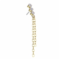 Piercing push in 3 CZ top