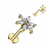 Piercing titanium 6 flower top