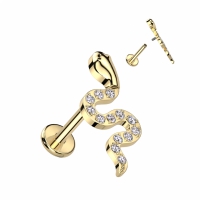 Piercing titanium gemmed snake