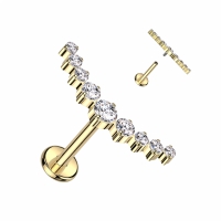 Piercing titanium 9 gemmed ronde top