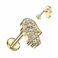 Piercing titanium hamsa hand