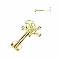 Piercing titanium Skull Crossbones push in