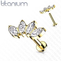 Piercing titanium 4 marquise intern schroefdraad