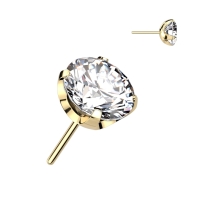 Piercing titanium CZ steen top push in