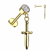 Piercing titanium dagger hanger