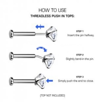Piercing gemmed blad push in