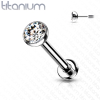 Piercing titanium CZ steen push in