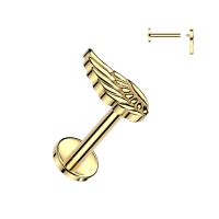 Piercing titanium engelenvleugel intern schroefdraad