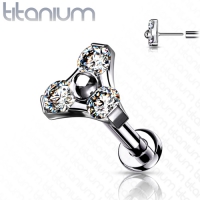 Piercing titanium CZ cluster push in