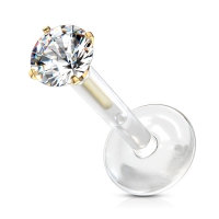 Piercing retainer push in