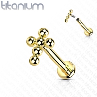 Piercing titanium ball kruis intern schroefdraad