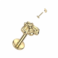 Piercing titanium bijtje intern schroefdraad