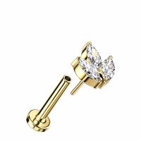 Piercing titanium 3 Marquise push in