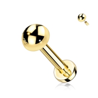 Piercing titanium flat dome intern schroefdraad