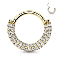 Piercing titanium double layer gemmed clicker