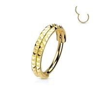Piercing High Quality ring Pyramid Cuts Chevron