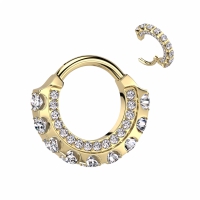 Piercing titanium forward front en inside steentjes