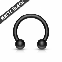 Piercing horseshoe zwart mat