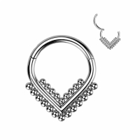 Piercing titanium v-shape double ball lines clicker