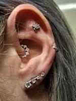 Piercing titanium 7lined square clicker