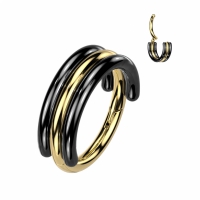 Piercing titanium ring met zwart
