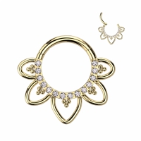 Piercing titanium Filigree met steentjes clicker
