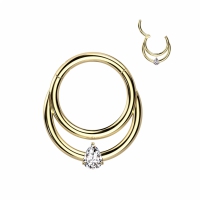 Piercing titanium dubbele ring