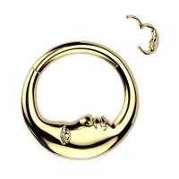Piercing titanium moon faced