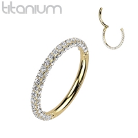Piercing titanium ringetje rondom steentjes