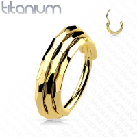 Piercing titanium triple Lined Faceted