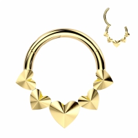 Piercing titanium front hartjes ring