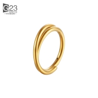 Piercing titanium double lined basis crossed ring