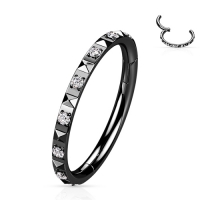 Piercing PVD high quality CZ steen tussen Pyramid Cuts