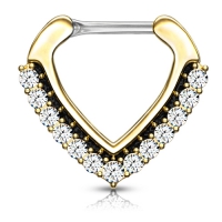 Piercing PVD high quality V-shape gemmed