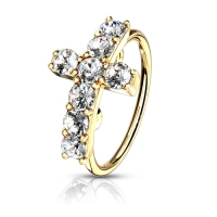 Piercing centraal kruis gemmed