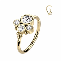Piercing cluster steen buigbare ring
