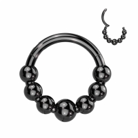 Piercing titanium 7 ball clicker ring