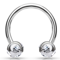 Piercing crystal ball ring