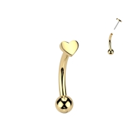 Piercing titanium curved hartje