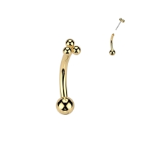 Piercing titanium curved triangular
