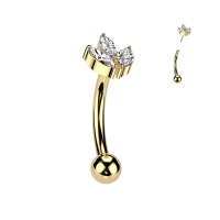 Piercing titanium curved marquise