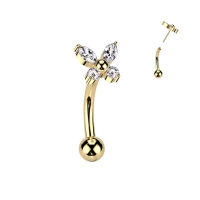 Piercing titanium curved vlinder