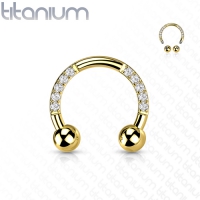 Piercing titanium horseshoe CZ steentjes