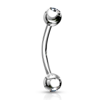 Piercing rond basis steentje extern